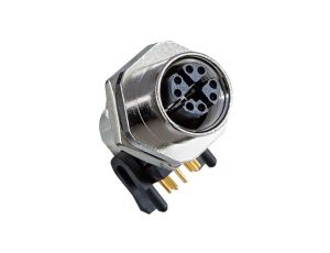 Złącze M12, żeńskie, PIN: 8, gniazdo, kątowe, ekranowane, na panel, 30 V/50 V AC, 0,5 A MSXS-08PFFR-SF7002