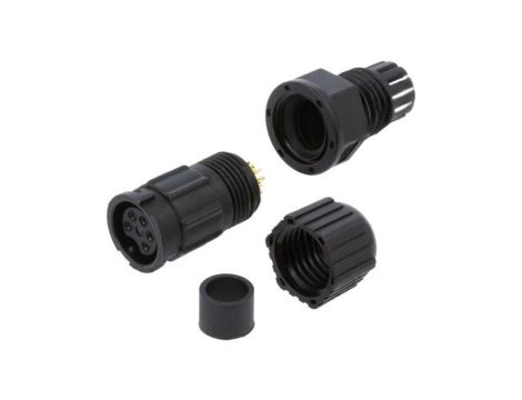 Złącze okrągłe, żeńskie, PIN: 5, gniazdo, proste, 500 V, 5 A BD-05BMFA-LL7001