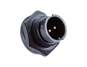 Złącze okrągłe, męskie, PIN: 8, wtyk, proste, na panel, 300 V, 5 A ABD-08PMMS-LC7001