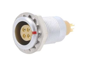 Złącze okrągłe, żeńskie, PIN: 4, gniazdo, proste, na panel, 300 V, 7 A FLBB-04EGFS-GCP-001
