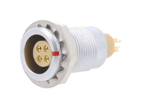 Złącze okrągłe, żeńskie, PIN: 4, gniazdo, proste, na panel, 300 V, 7 A FLBB-04EGFS-GCP-001