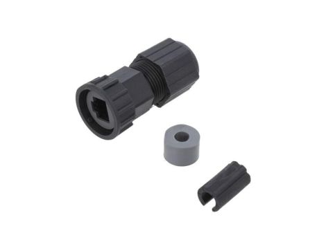 Obudowa złącza RJ45 prosta, plastikowa, na przewód, z wewnętrznym bagnetem 3 punktowym, IP67 RDP-00BMMS-TLM7001