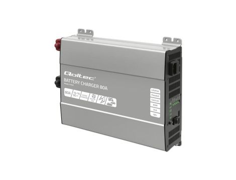 Qoltec Inteligentna profesjonalna ładowarka Monolith do akumulatorów LiFePO4 AGM GEL SLA 80A 12V Szybkie ładowanie