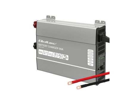 Qoltec Inteligentna profesjonalna ładowarka Monolith do akumulatorów LiFePO4 AGM GEL SLA 90A 12V Szybkie ładowanie