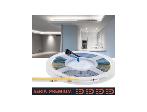 Taśma LED Premium cyfrowa 24V 360led/m COB 10.8W/m 6500K IP20 750lm/m 10mm CRI90 3Y 5m IC2811