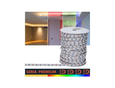 Taśma LED PL 4w1 Premium Pełne spektrum RGB + ciepła biała 3000K 12V 60 LED/m SMD5050 Rolka 50m 5 lat gwarancji