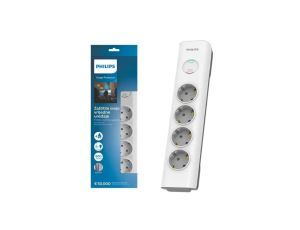 Listwa przepięciowa bez bolca pod biurko 4 gniazda schuko Philips SPN7040WA/58