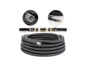 Peszel ochronny metalowy Anaconda Multitite roz.12 rura karbowana elastyczna FCC w powłoce PVC 1250N UV IP67 czarny 50m