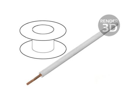 Przewód Silivolt-1V 1x1mm2 linka Cu silikon biały 1,5kV, cena za 1m, 61.7607-29