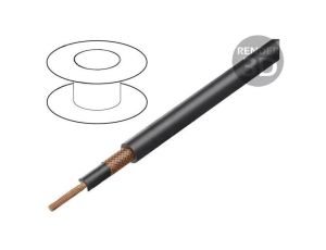Przewód: koncentryczny RG58 1x0,5mm2 linka Cu silikon czarny, cena za 1m, 61.7580-21