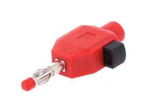 Złącze laboratoryjne bananowe 4mm wtyk 10A 60V czerwony 22.3006-22