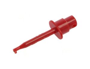 Chwytak pomiarowy haczykowy 1A 60VDC czerwony 2mm 30VAC 24.0139-22
