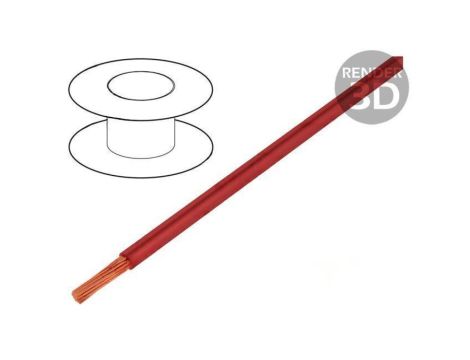 Przewód Silistrom 1x6mm2 linka OFC silikon czerwony 1,5kV, cena za 1m, 61.7612-22