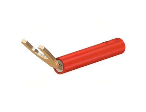 Złącze laboratoryjne widełkowe wtyk 20A czerwony Ømax: 6mm 23.0440-22
