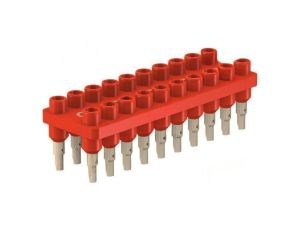 Listwa gniazdowa bananowe 2mm czerwony 70VDC 10A 33VAC 12mm 63.9358-22
