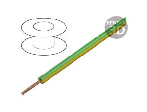 Przewód Silivolt-1V 1x1mm2 linka Cu silikon żółto-zielony, cena za 1m, 61.7607-20
