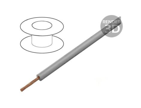 Przewód Silivolt-1V 1x2,5mm2 linka Cu silikon szary 1,5kV, cena za 1m, 61.7610-28