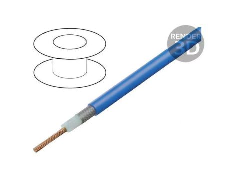 Przewód: koncentryczny RG58 1x0,5mm2 linka Cu PVC niebieski, cena za 1m, 60.7500-23