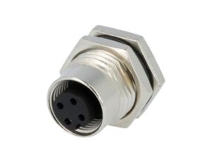 Złącze M12, żeńskie, PIN:4, gniazdo, proste, 250V M12A-04PFFS-SF8001