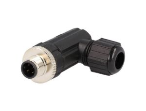 Złącze M12, męskie, PIN:4, wtyk, kątowe 90, 250V M12A-04BMMB-SR7001