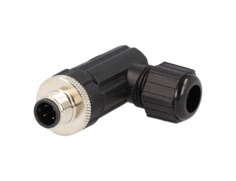 Złącze M12, męskie, PIN:4, wtyk, kątowe 90, 250V M12A-04BMMB-SR7001