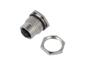 Złącze M12, żeńskie, PIN:4, gniazdo M12D-04PFFS-SF8002