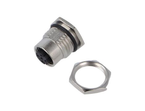 Złącze M12, żeńskie, PIN:4, gniazdo M12D-04PFFS-SF8002