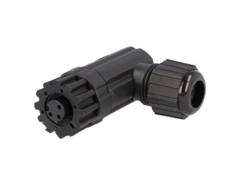 Złącze M12, żeńskie, PIN:4, wtyk, kątowe 90, 250V MSAP-04BFFB-SR7001