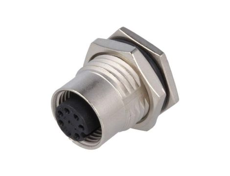 Złącze M12, żeńskie, PIN:8, gniazdo, proste, 30V M12A-08PFFP-SF8001