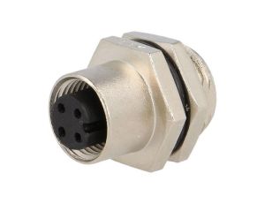 Złącze M12, żeńskie, PIN:4, gniazdo, proste, 250V M12A-04PFFS-SH8001