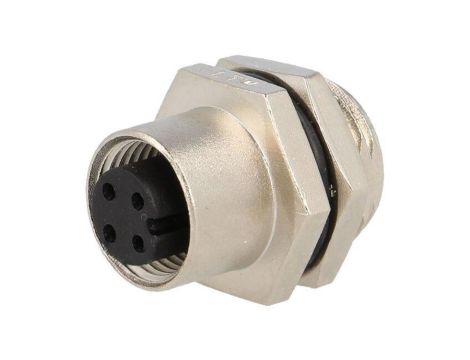 Złącze M12, żeńskie, PIN:4, gniazdo, proste, 250V M12A-04PFFS-SH8001