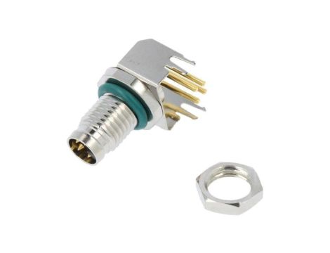Złącze M8, męskie, PIN:4, gniazdo, kątowe 90, 30V M8AS-04PMMR-SF8001