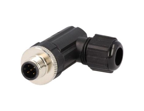 Złącze M12, męskie, PIN:5, wtyk, kątowe 90, 250V M12A-05BMMB-SR7001