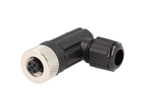 Złącze M12, żeńskie, PIN:5, wtyk, kątowe 90, 250V M12A-05BFFB-SR7001