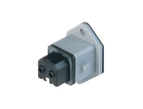 Prostokątne panelowe złącze zasilające żeńskie montaż frontowy z kołnierzem 2-PIN+PE 230 VAC/DC 16 A AC STAKEI 2 930647106
