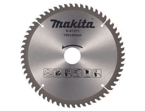 MAKITA PIŁA TARCZOWA  190x30x60z ALUMINIUM