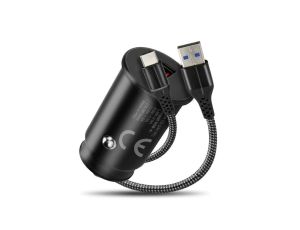 Ładowarka samochodowa everActive CC-15QC z gniazdem USB QC3.0 18W + kabel USB-C 1m