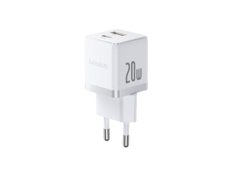 Baseus Palm P10111608213-00 20W szybka ładowarka sieciowa z gniazdem USB + USB-C PD 3.0