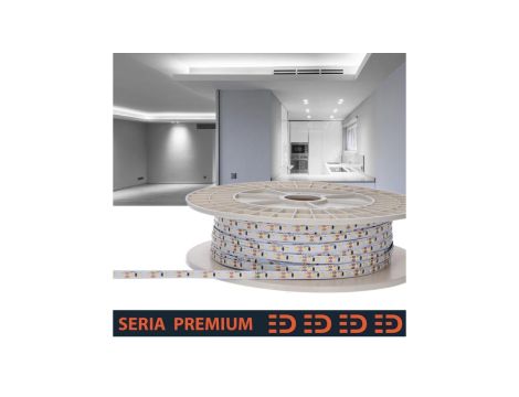Taśma LED Premium 12V 120led/m SMD2835 9.6W/m 10000K IP20 1000lm/m 8mm PL5Y 100m