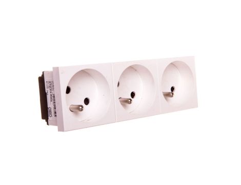 Gniazdo zasilające M45 potrójne z/u 16A białe STD-F3 RW3 6120262