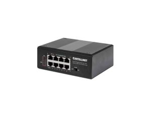 Switch Gigabit 8xPoE+ Passthrough zasilany PoE lub AC, VLAN