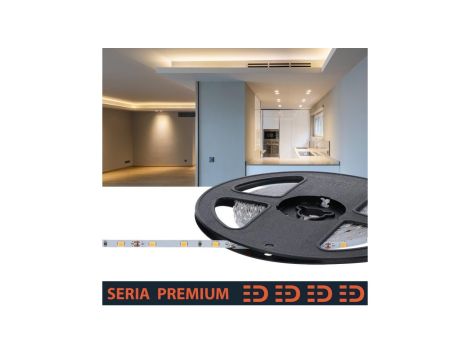 Taśma LED Premium slim 12V 60led/m SMD2835 5.2W/m 4000K IP20 500lm/m 4mm CRI80 PL5Y 5m