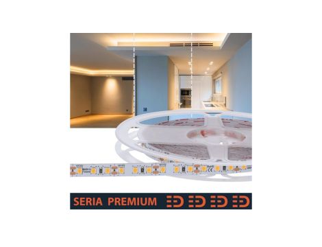 Taśma LED Premium 12V 120led/m SMD2835 10W/m 2700K IP20 1000lm/m 10mm CRI90 PL5Y 5m