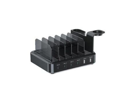 Ładowarka sieciowa 130W 6-portowa, 4x USB-C PD, 2x USB-A QC