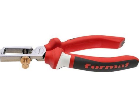Szczypce do ściągania izolacji z 2-komponentowymi rękojeściami, główka chromowana FORMAT