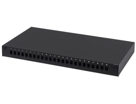 Przełącznica światłowodowa FO 24xSC simplex / 24xLC duplex RACK 19 1U wysuwana czarna