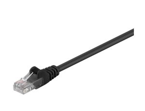 CAT 5e Kabel łączący, U/UTP, czarny - Długość kabla 15 m
