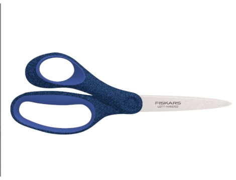 FISKARS NOŻYCZKI SZKOLNE 18 CM, LEWORĘCZNE, NIEBIESKI BROKAT