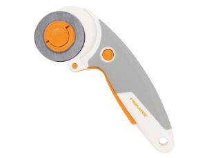 FISKARS NÓŻ KRĄŻKOWY KRAWIECKI 45 MM, RĄCZKA SOFTGRIP™, TECHNOLOGIA EASYCHANGE