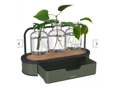 FISKARS STACJA PROPAGACJI ROŚLIN  PLANT CARE SZKLANA Z METALOWĄ PODSTAWĄ